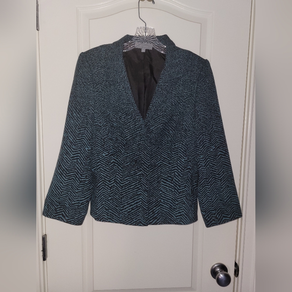 NWOT Eccoci Wool Black & Teal Jacket